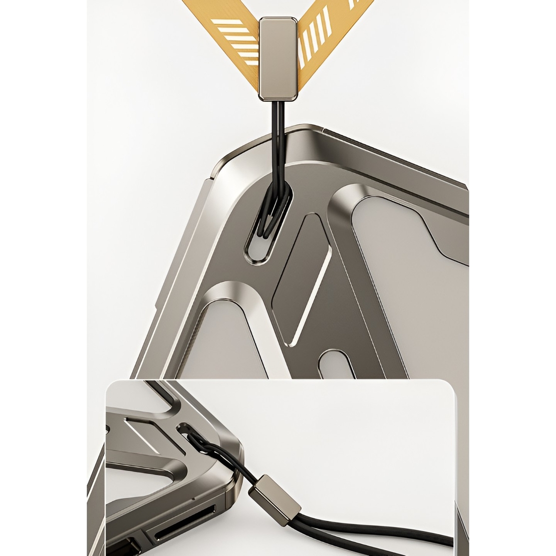 Husa de Protectie Armor Metal Compatibila cu iPhone 15 Pro, Vafy, Antizgariere, Antisoc, Protectie Supraincalzire, Gri Metalizat