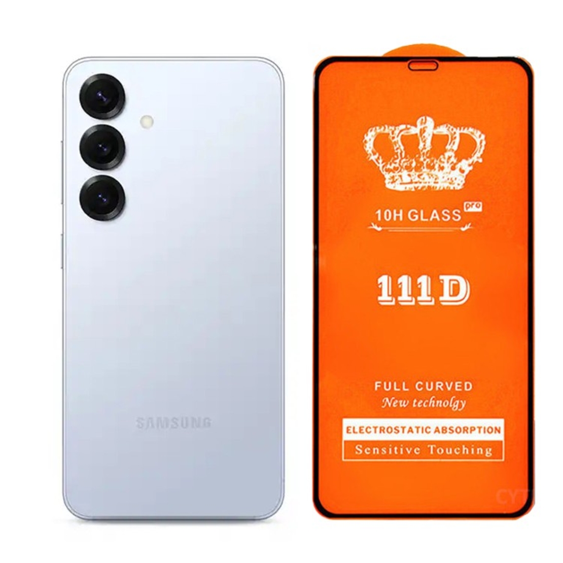 Folie Securizata pentru Samsung Galaxy S25, Vafy, Sticla de Protectie Compatibila cu Samsung Galaxy S25, Full Cover Series 111D, 10H GLASS, Margini Negre, Transparent