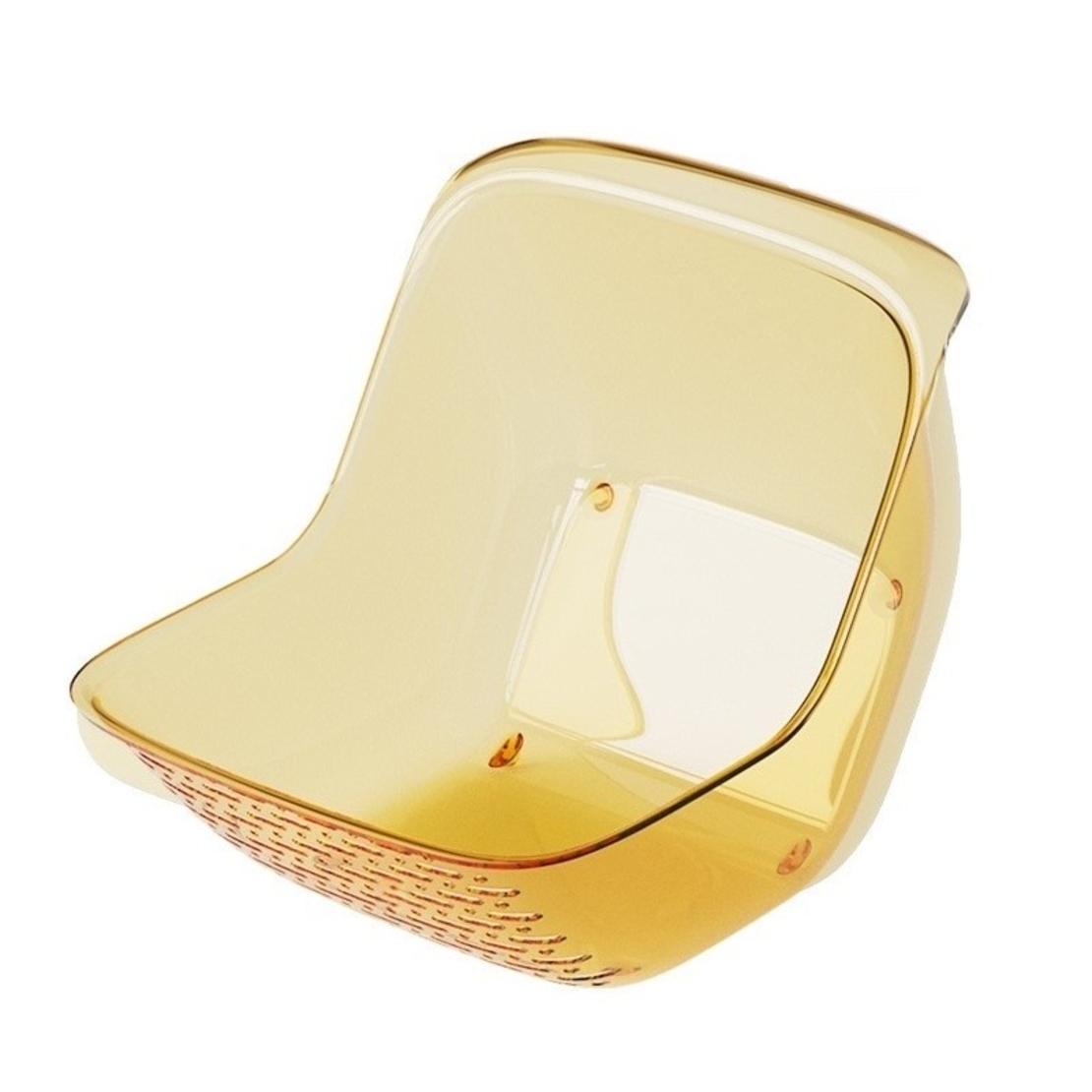 Cos de Spalat Legume/Fructe, Vafy, cu Scurgere Apa, din PET, 15.5 x 18.6 x 16.2 cm, Galben