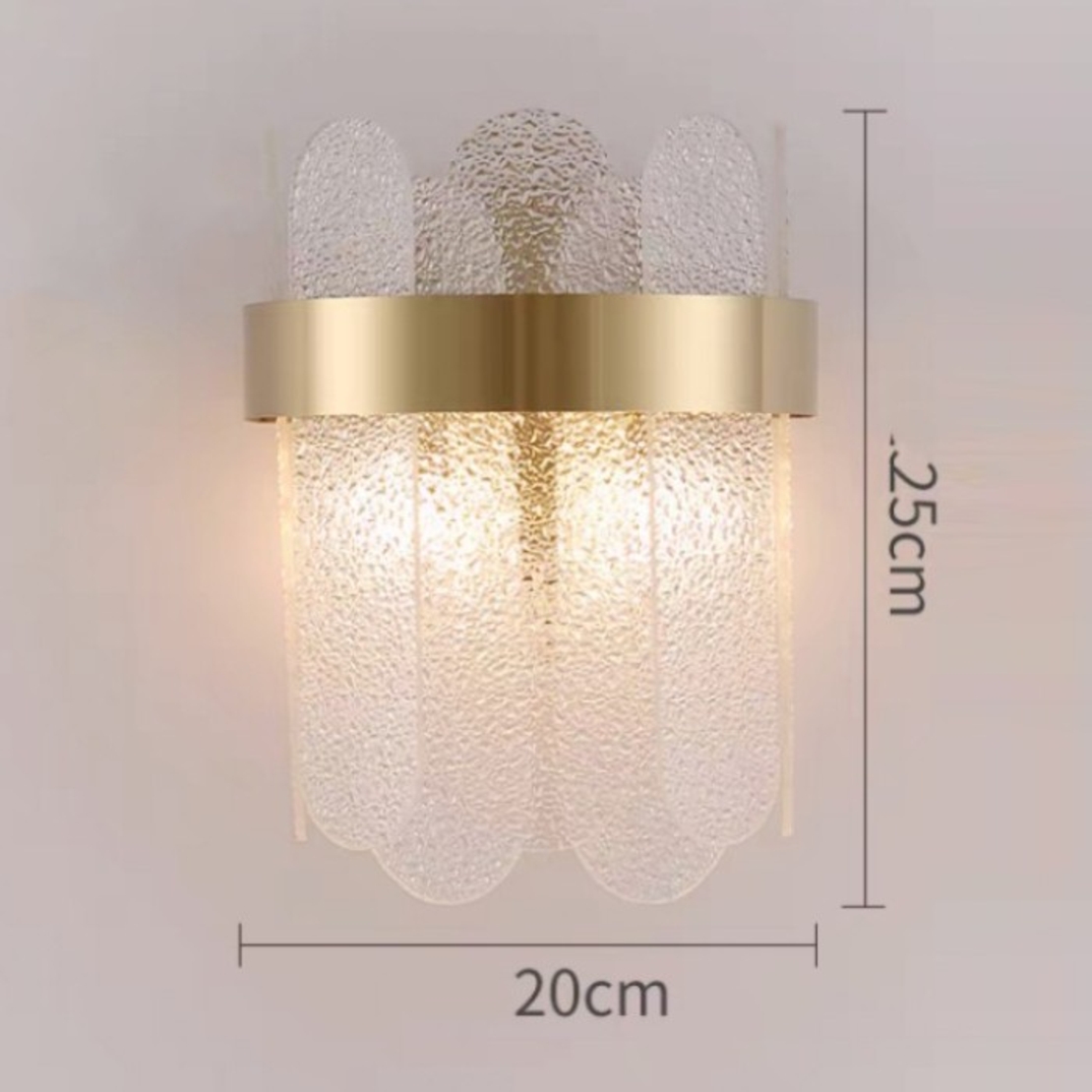 Lampa de Perete in Interior, Flippy, Lampa de Lux pentru Decor de Interior, Corp de Iluminat Tip aplica, din Inox Auriu si Cristal, Lumina Calda Rece Neutra, 25 x 20 cm, Ideal pentru Camere Mici si Medii, Auriu