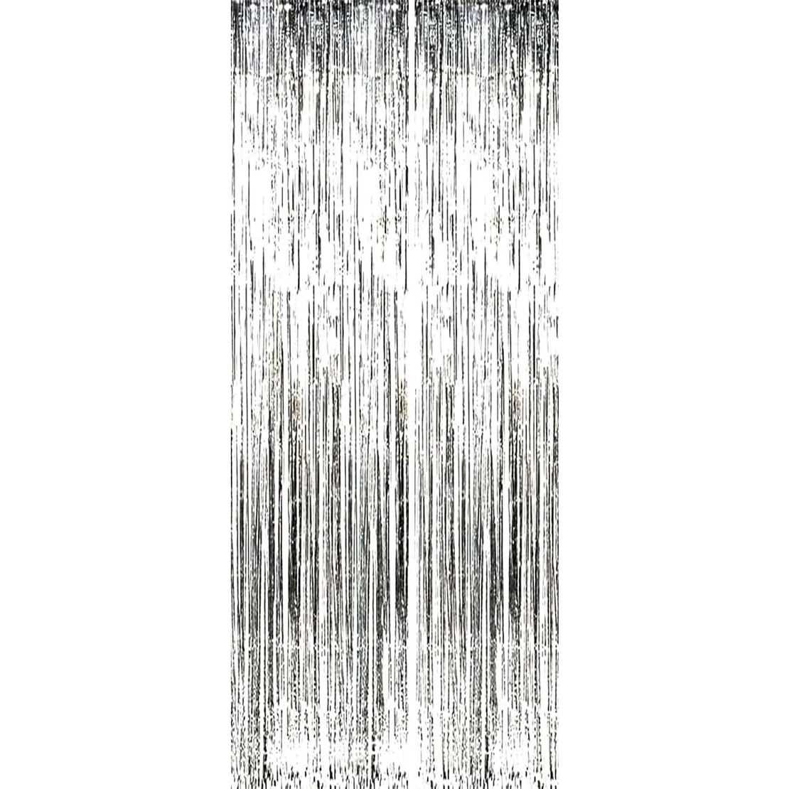 Perdea Franjurata, Flippy, Model Decor Petrecere, pentru Fundal de Poze, Amenajare Colorata a Petrecerii, Dimensiune 100x200 cm, Argintiu