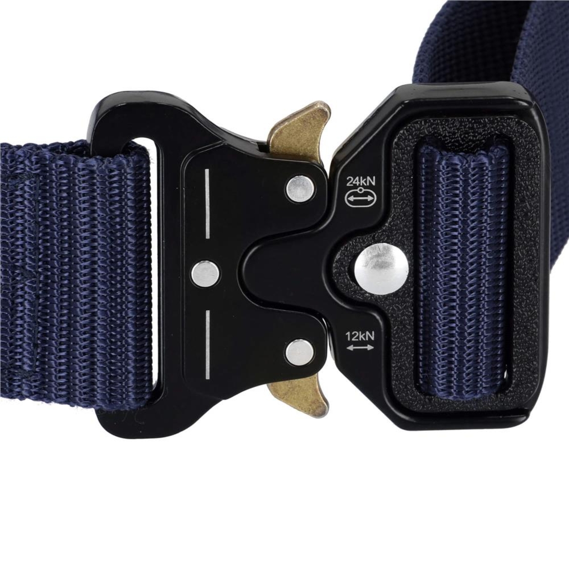 Curea centura Tactical Combat pentru barbati 3.5 x 125 cm, rezistent, albastru inchis