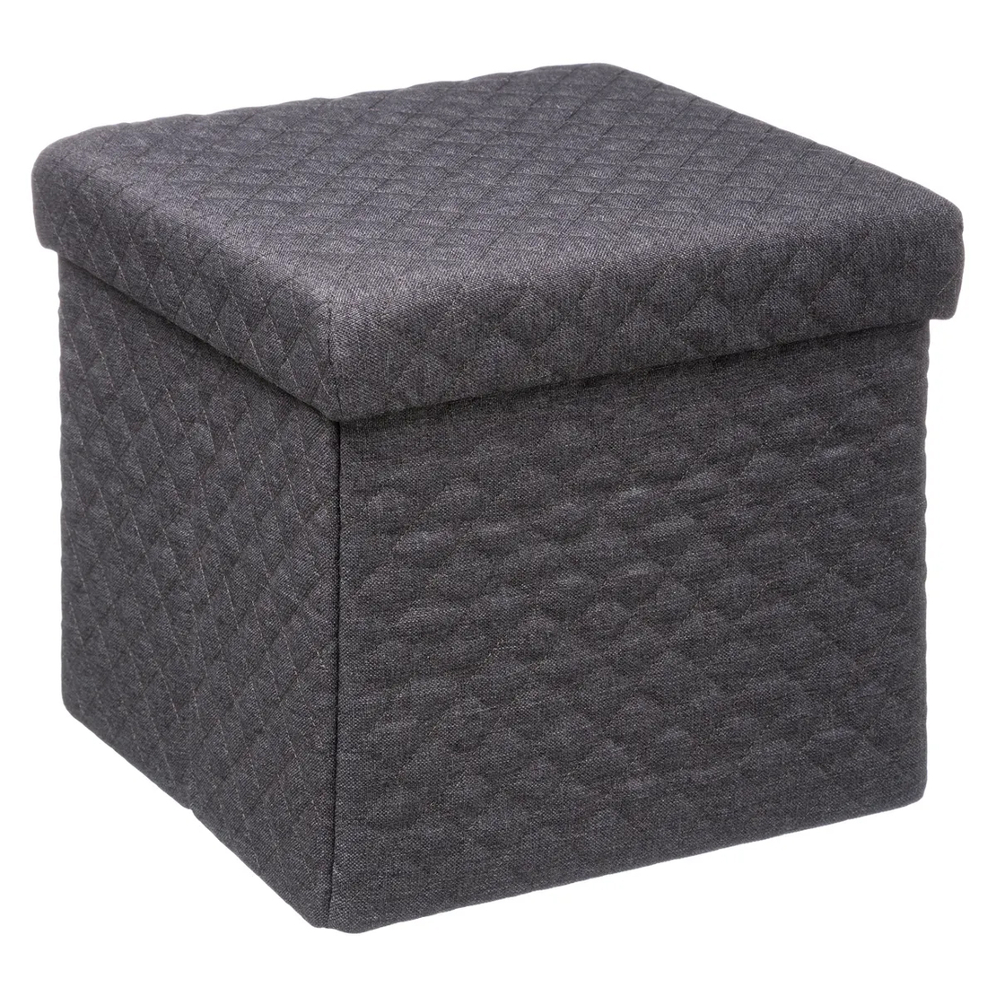Taburet pliabil 5Five patrat cu spatiu de depozitare, MDF, 31x31x31 cm, gri inchis