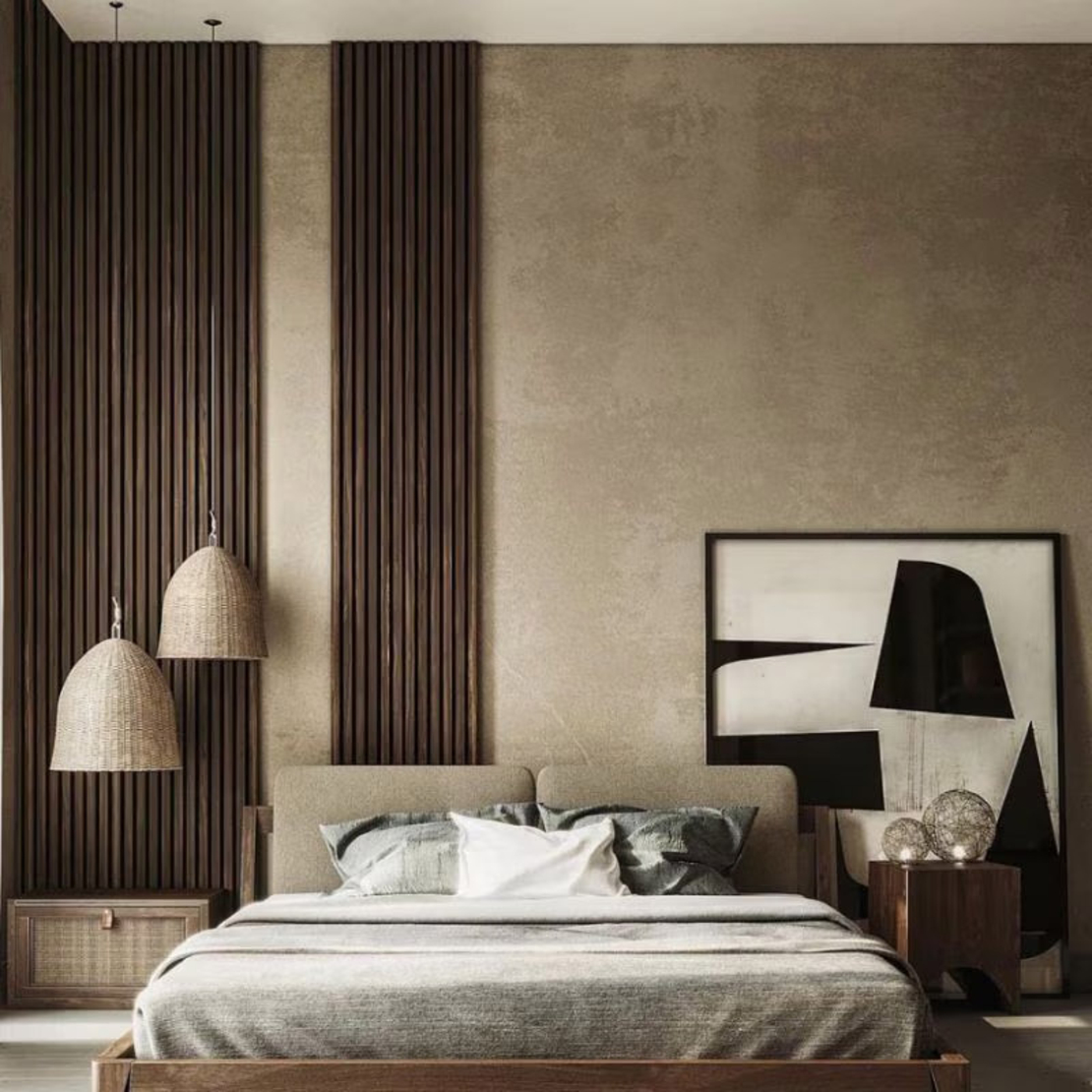 Riflaj MDF decorativ LDA PREMIUM de tip Panou Acustic, Stejar Maro inchis, 260x40 cm