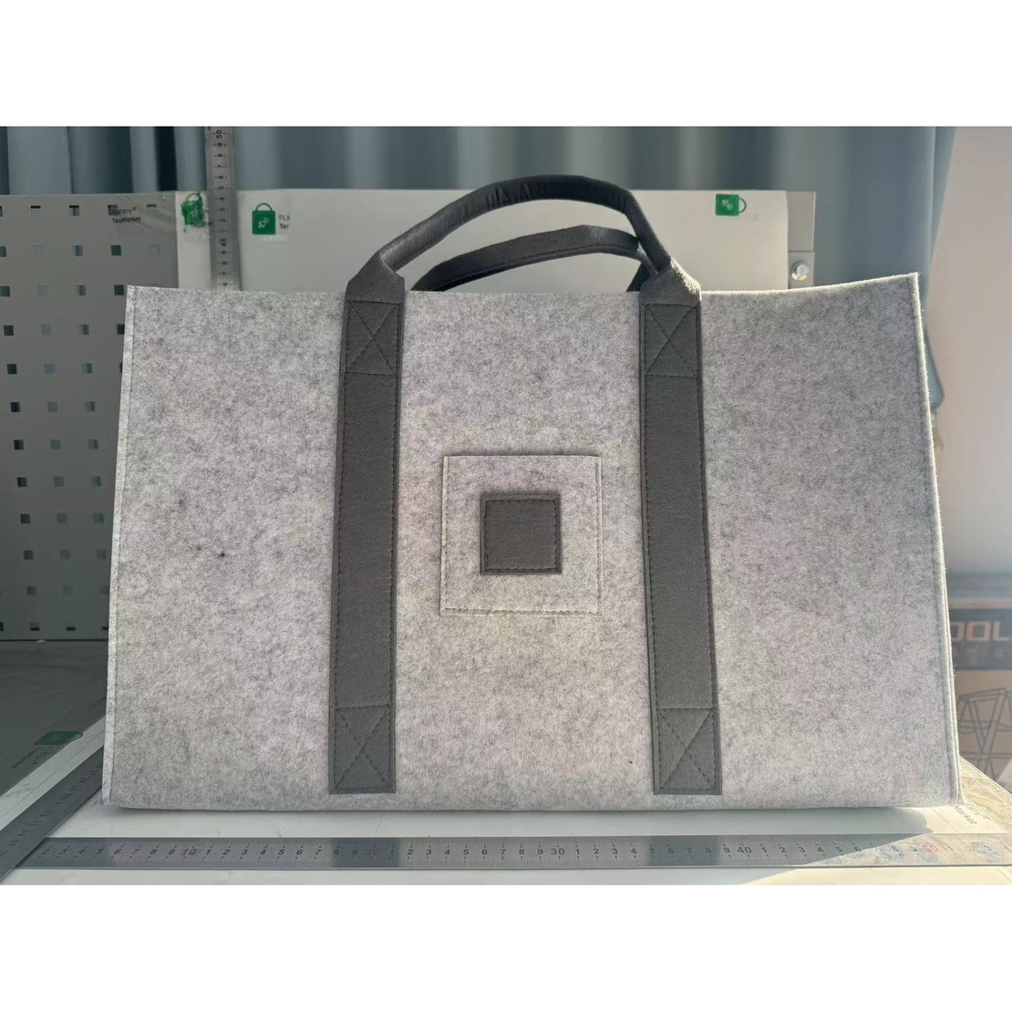 Cos Multifunctional pentru Rufe Murdare, Cos Depozitare, Vafy, Gri, 50x34x32, Geanta Durabila pentru Lemne si Accesorii