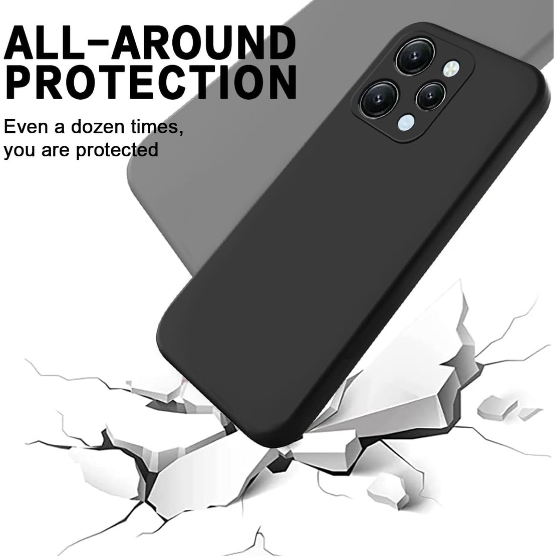Husa de Protectie Matte TPU, Vafy, pentru Xiaomi Redmi 12 Pro, Protectie Camera, Antisoc, Antizgariere, Antialunecare, Acoperire Completa, Negru
