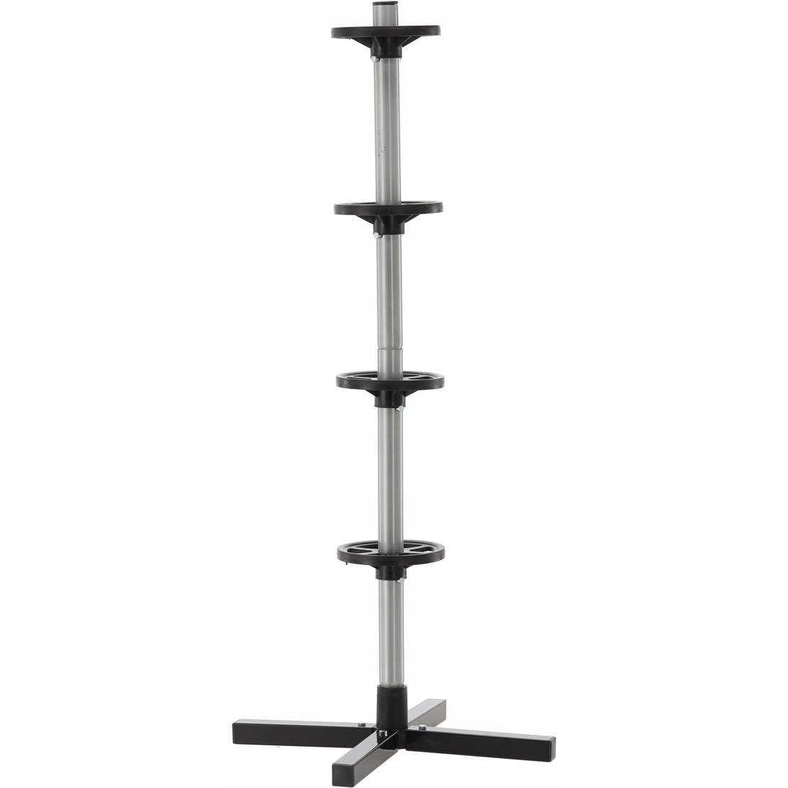 Suport depozitare anvelope 4 roti, cadru metalic, 45x45x105 cm, capacitate 100 kg, negru