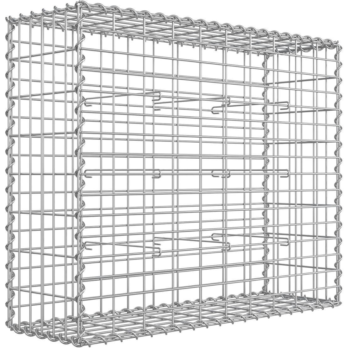 SONGMICS Cos de gabioane pentru pietre, otel galvanizat, 100x80x30cm, argintiu