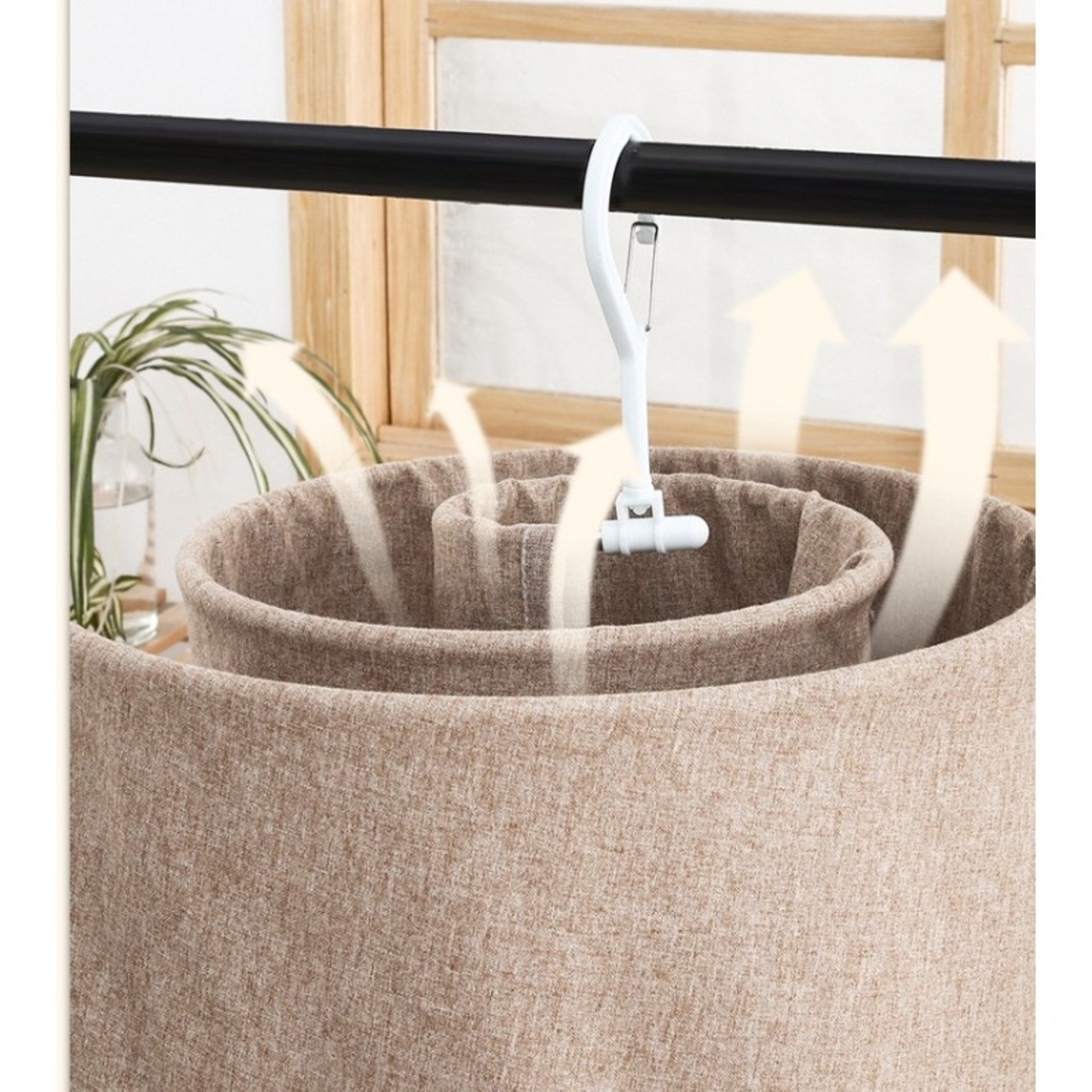 Uscator de Rufe Spiralat, Flippy, din Otel Inoxidabil de 10 mm, Detasabil, 40 x 43 x 18 cm, Alb