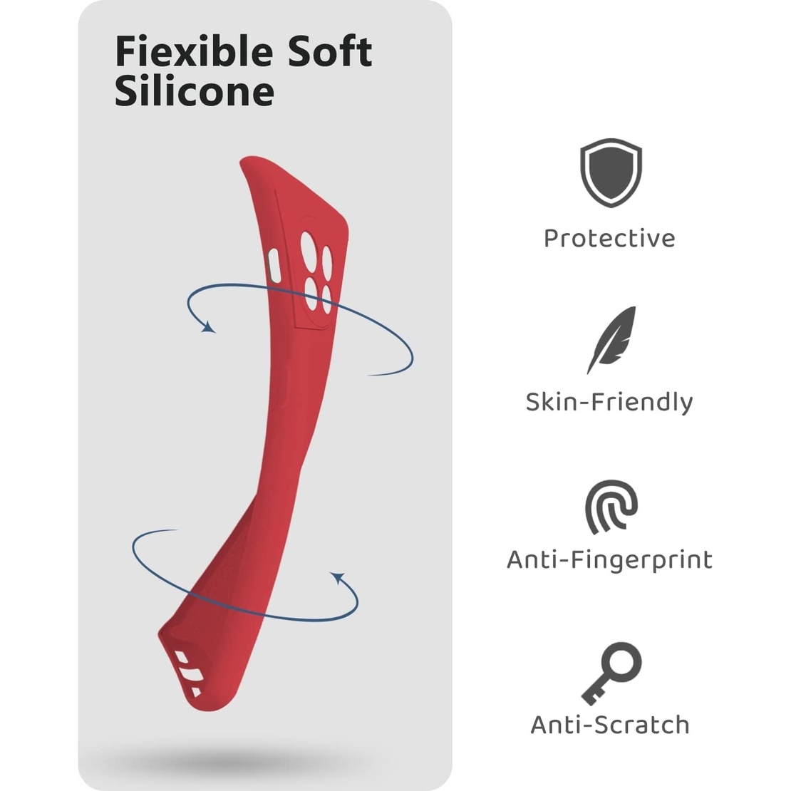 Husa de Protectie, Vafy, pentru OnePlus 11 5G, Liquid Silicone, cu Microfibra pe Interior, Protectie Antisoc, Compatibil Incarcare Wireless, Rosu