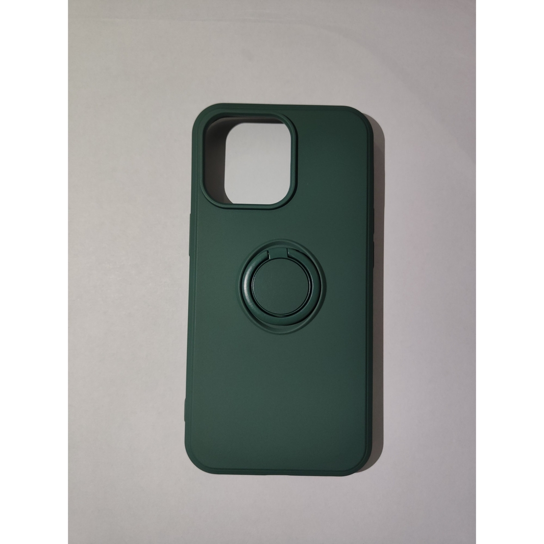 Husa protectie Vafy compatibila cu Apple iPhone 13 Pro Liquid Silicone Ring cu suport rotativ Verde