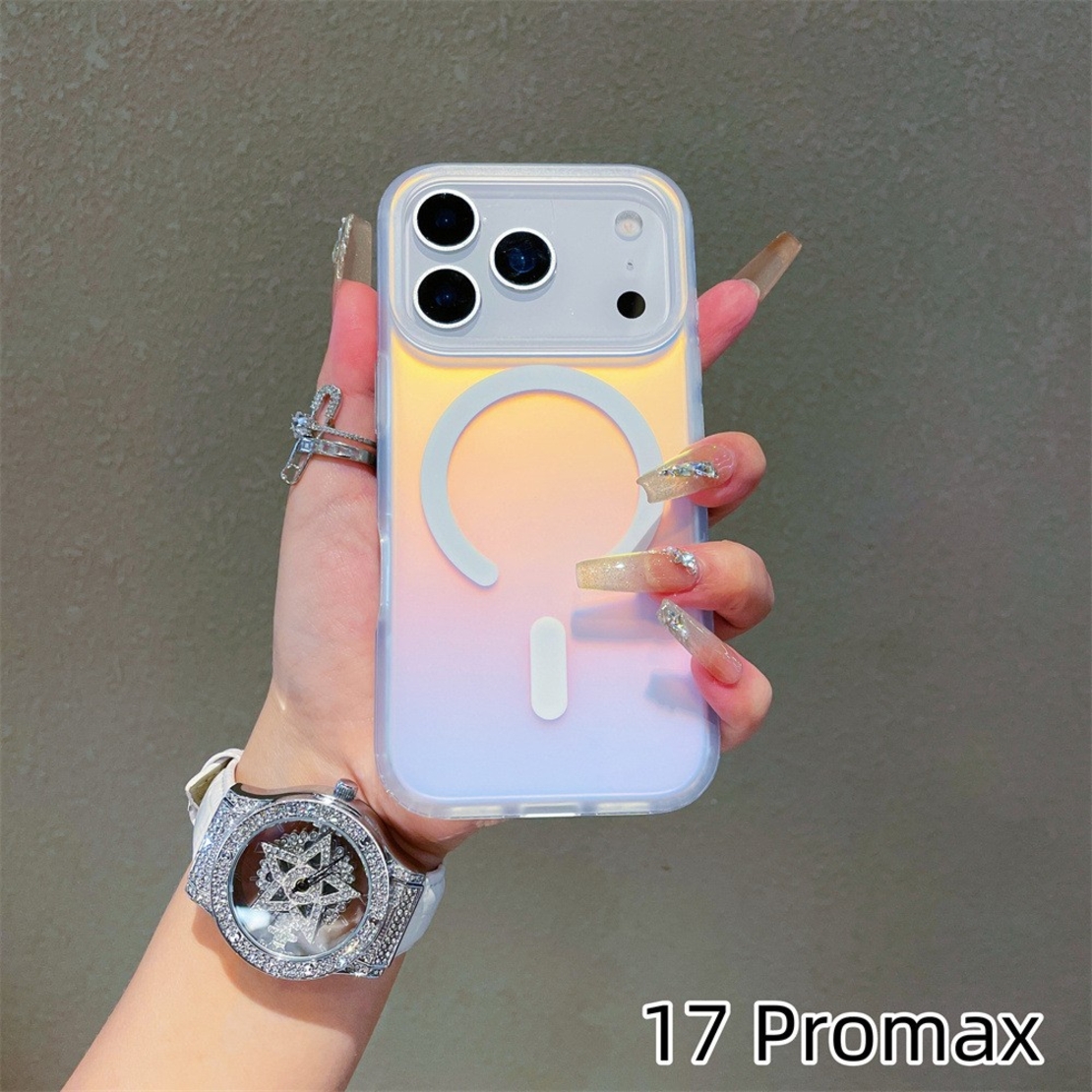 Husa Telefon, Vafy, Compatibila iPhone 17 Pro Max, Model Cameleon, Magsafe, Schimbare Gradient de Culoare din Unghiuri Diferite, Multicolor