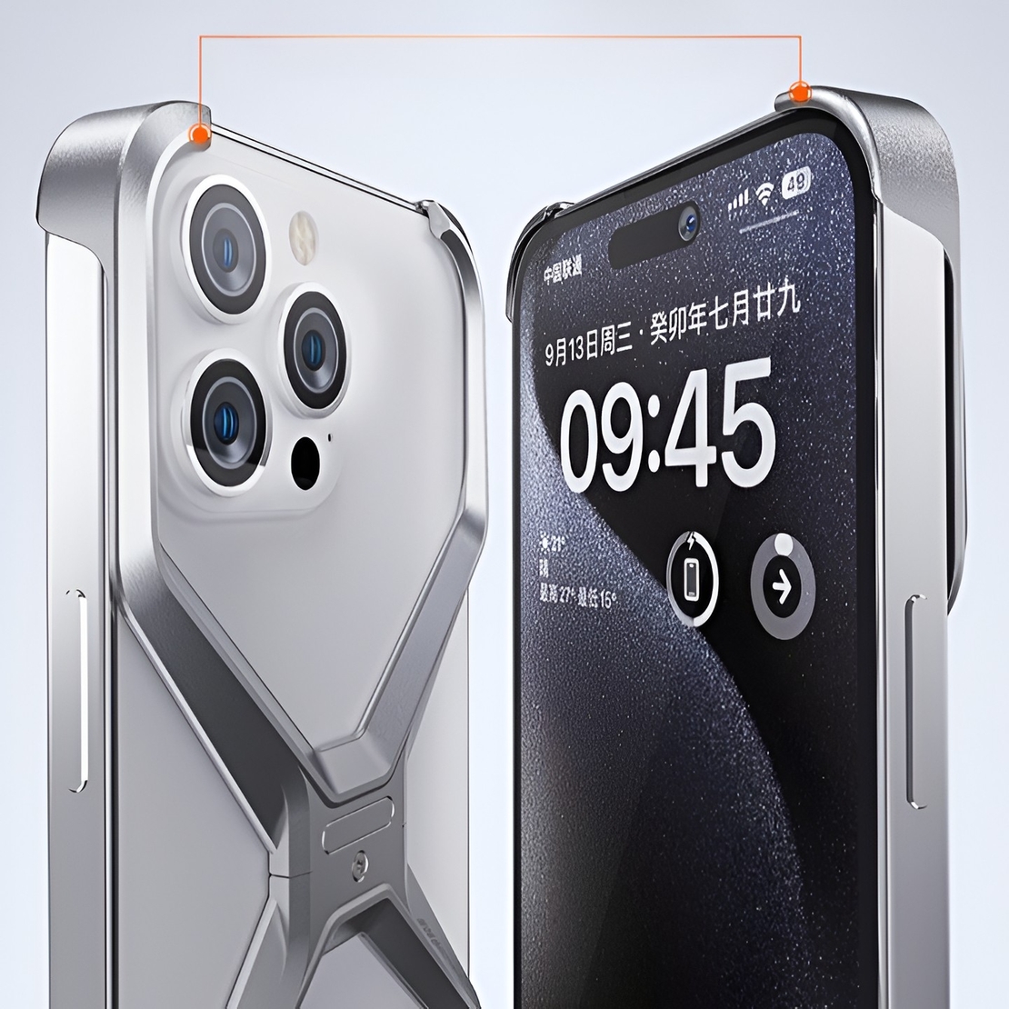 Husa Armor X Compatibila cu iPhone 15 Pro Max, Vafy, Aliaj de Aluminiu, Antisoc, Antizgarieturi, Impermeabila, Margini cu 2 Straturi, Aderent, Montare Usoara, Surubelnita Inclusa, Gri Metalizat