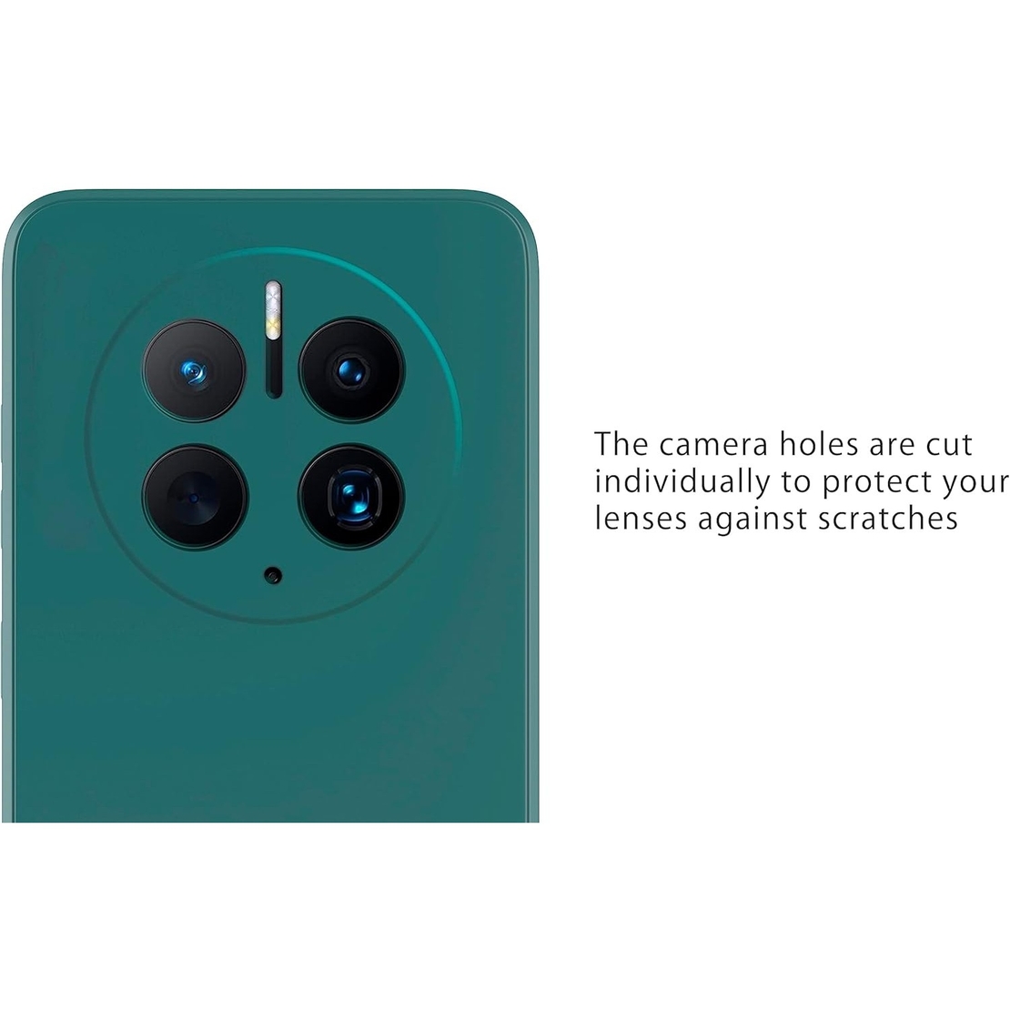 Husa de Protectie, Vafy, pentru Huawei Mate 50 Pro, Liquid Silicone, cu Microfibra pe Interior, Protectie Antisoc, Compatibil Incarcare Wireless, Verde
