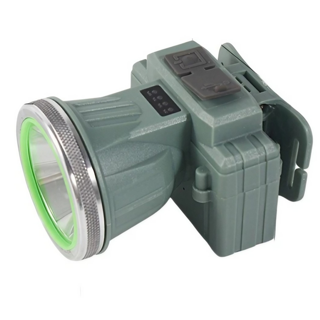 Lanterna LED de Montat pe Cap, Vafy, cu Raza Lunga de Zoom, Reincarcabila USB, Far Telescopic, Rezistent la Apa, Reglabil, pentru Pescuit in Aer Liber, Camping, Lumina Puternica, Lanterna, 8.6x7.5x6.5cm, Verde Deschis