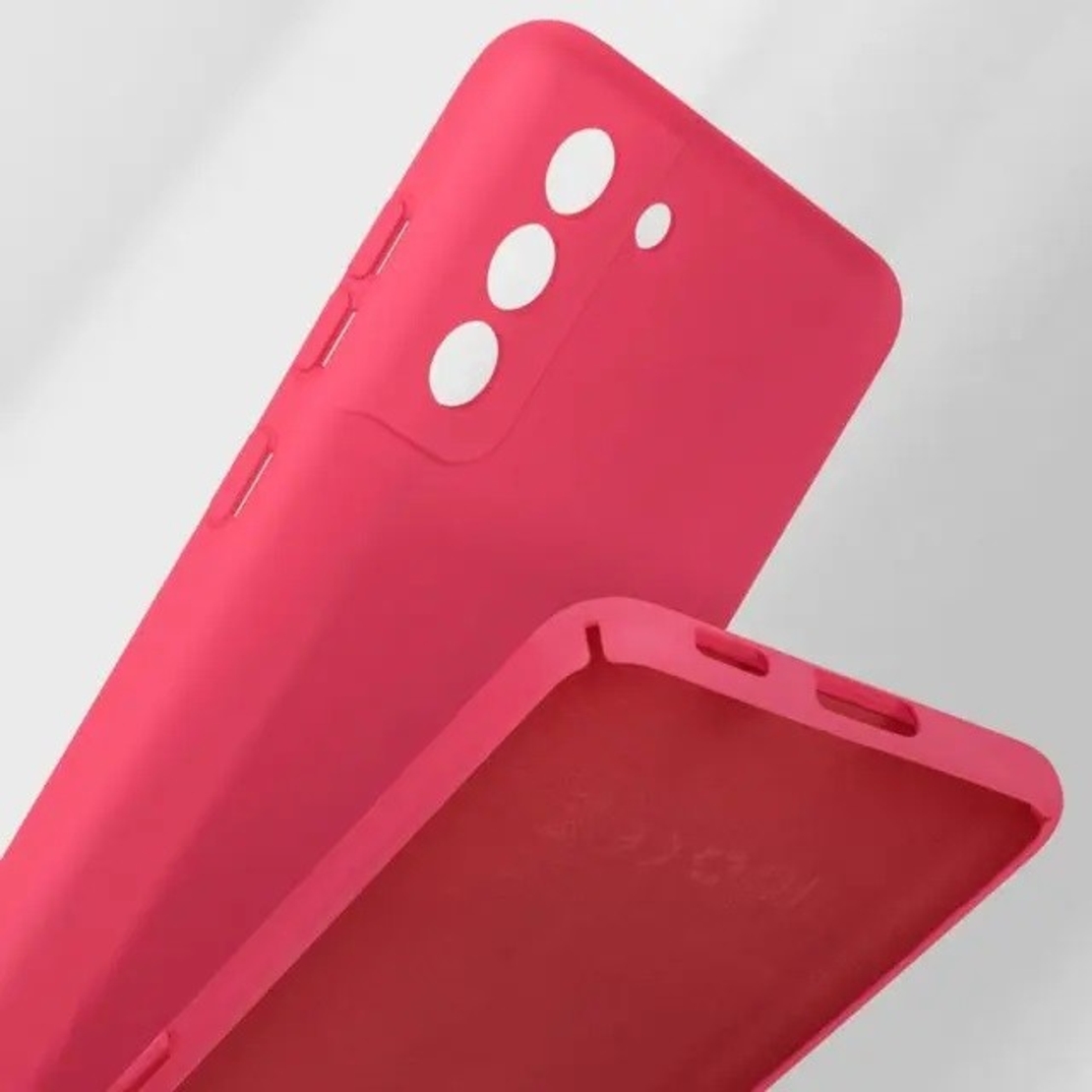 Husa protectie Vafy pentru Samsung S21 FE Liquid Silicone Fuchsia/Roz