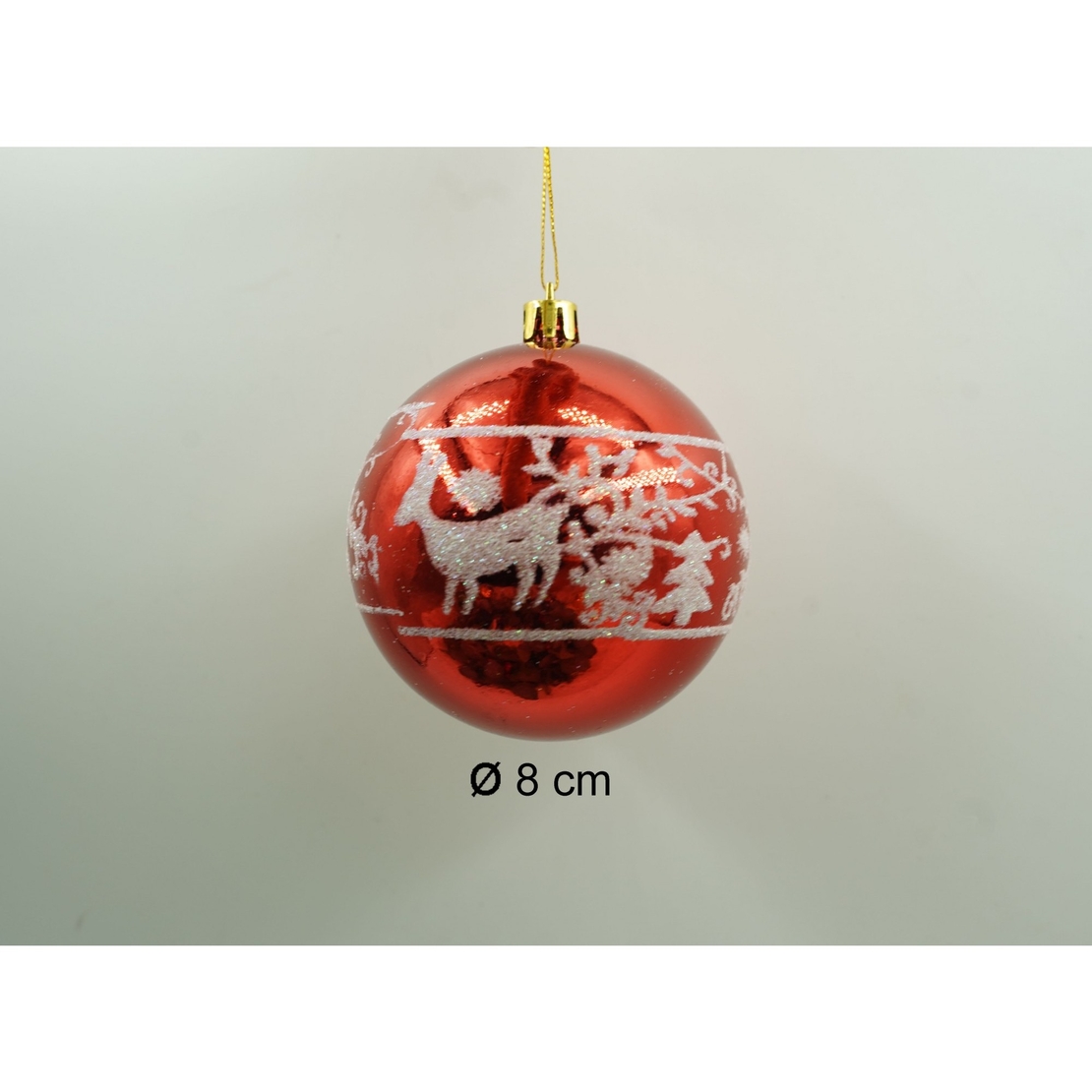 Set de 24 ornamente de brad, Flippy, de tip Glob, Multicolor, cu ø de 8 cm, din plastic, cu finisaj sclipitor , cutie 19 cm lungime x 42 cm inaltime x 19 cm adancime