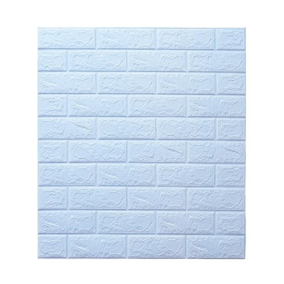 Set 10 Placi de Tapet, Vafy, Autoadezive, 70 x 77 cm, 3.5 mm Grosime, Suprafata Acoperita 5.3 mp, din PVC, Model Caramida, Albastru Deschis