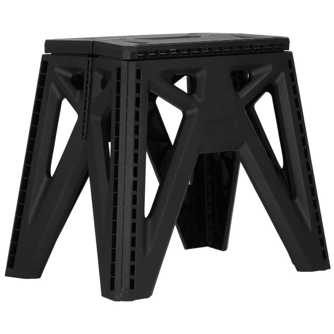 Scaun inaltator multifunctional tip scara, 150 kg, compact, cu maner, 38x25x34 cm, negru