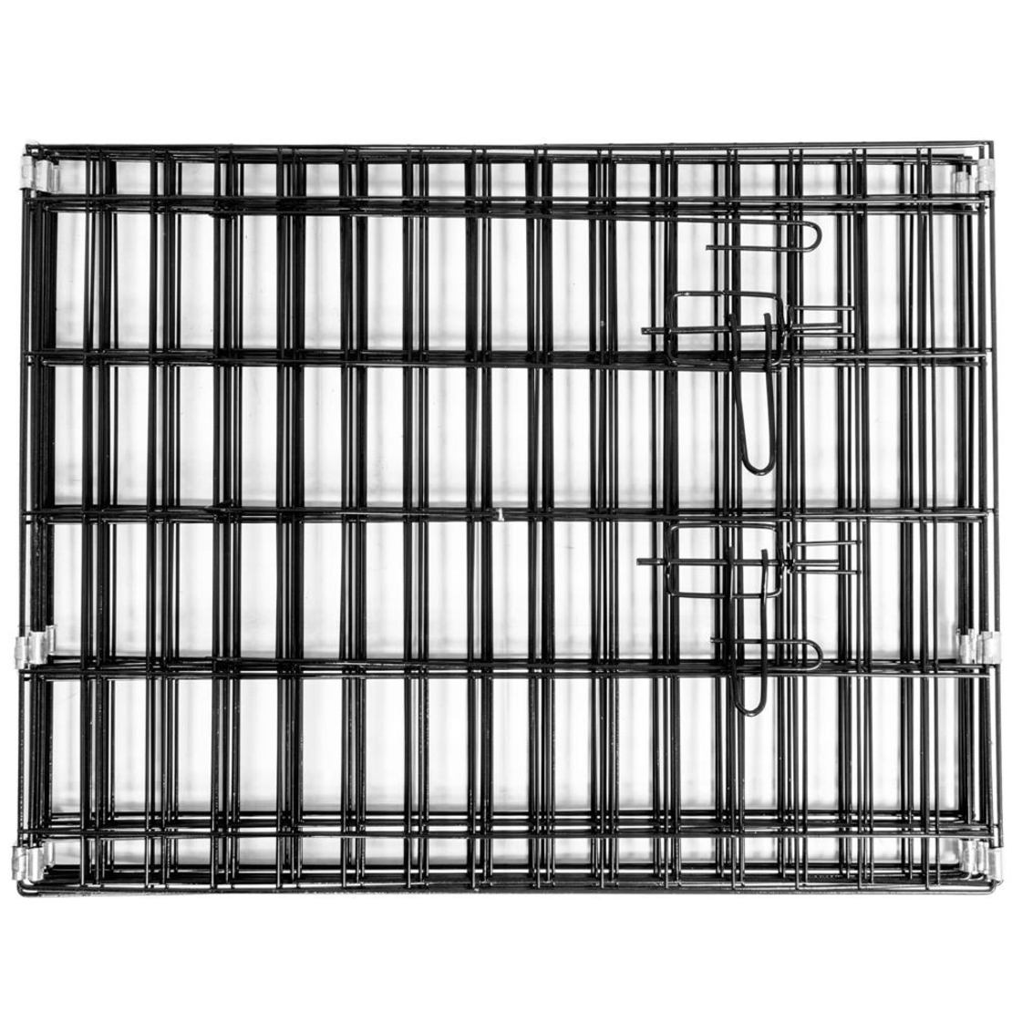 Tarc pentru animale de companie, din fier, forma configurabila, cu usa de acces, XXL, 120x120x60cm, negru