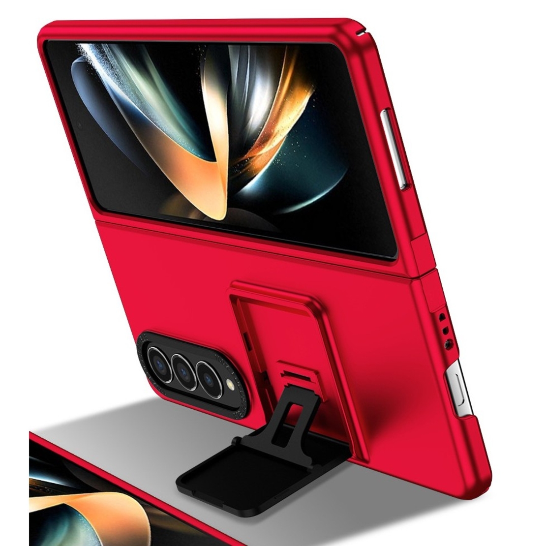 Husa de protectie Vafy, Pliere Tridimensionala, Multifunctionala, PC, pentru Samsung Galaxy Z Fold 4 5G, Rosu