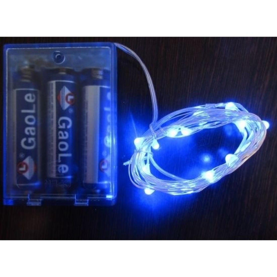Instalatie Craciun, 5 m, Albastru, 50 Led-uri, Baterii, Vafy