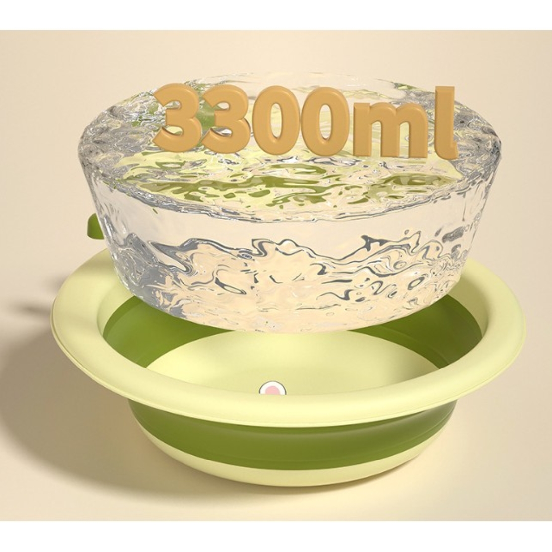 Cada Pliabila pentru Baie pentru Copii, Flippy, Cadita pentru Bebelusi, Model Rotund cu Iepuras, Verde, 30x31x3.5 cm, 3.3 L