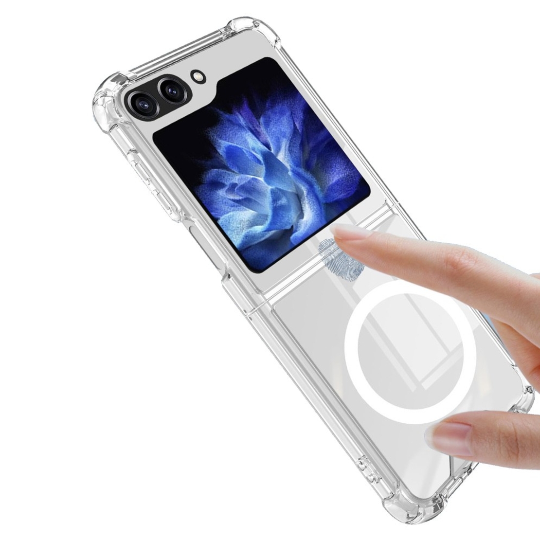 Husa pentru Samsung Galaxy Z FLIP6, Vafy, Husa de Protectie cu Anti-Shock, Tehnologie MagSafe Magnetic, Design Ultra Subtire, Anti alunecare, TPU Acrilic, Transparent