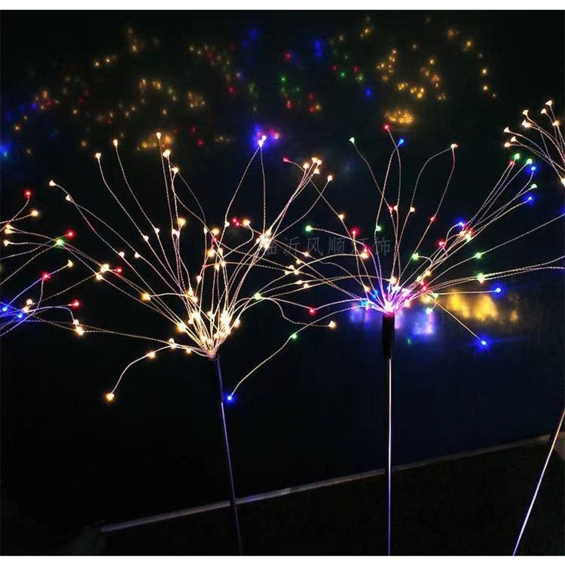Lampa solara sub forma de artificii, 120 LED-uri, multicolor, Vafy