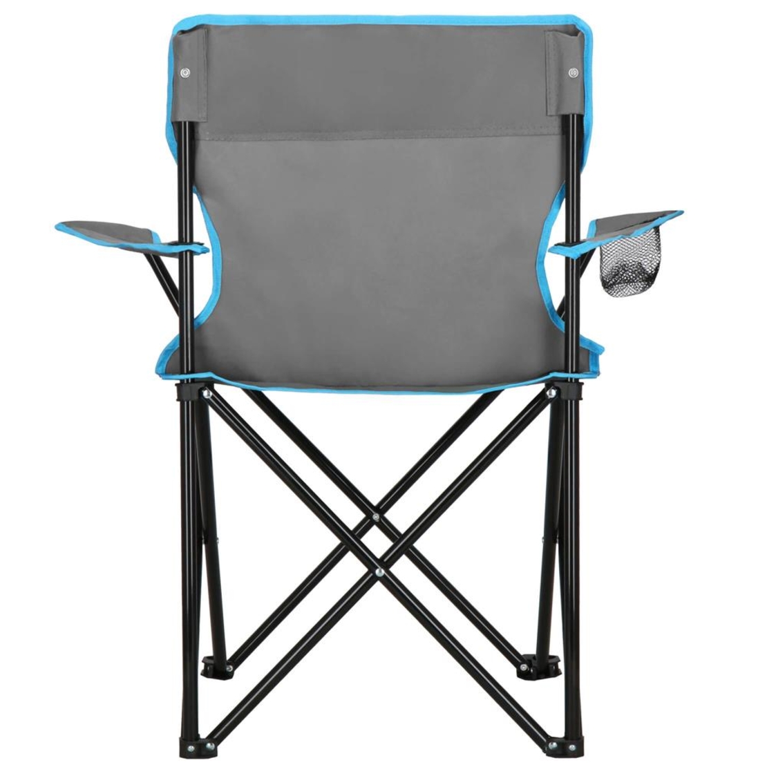 Set masa pliabila cu 2 scaune, structura metalica, husa transport, 47x47x45 cm, gri
