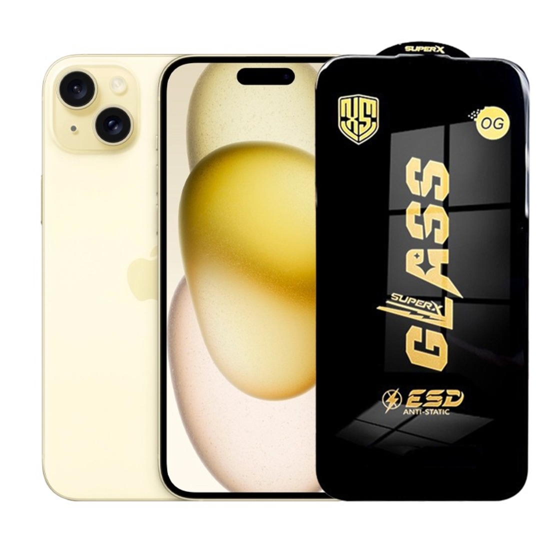 Folie de Protectie pentru iPhone 15 Plus, Vafy, Sticla Securizata ESD, Margini Negre, Rezistenta la Zgirieturi, Antistatica, 0.35 mm, Transparenta