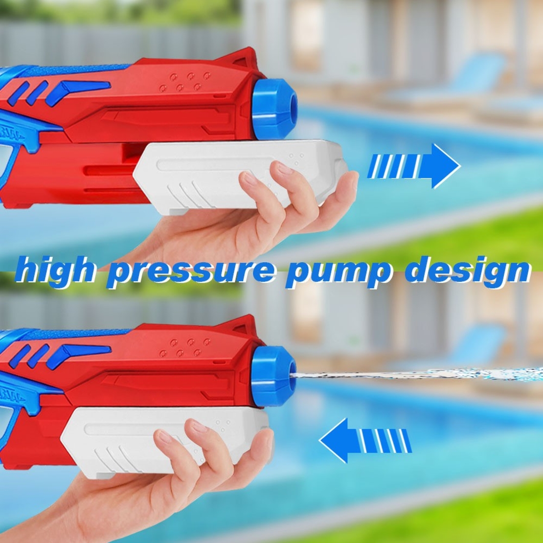 Pistol cu Apa pentru Copii, Rezervor, Pentru Piscina/Plaja, Flippy, 6ani+, Albastru deschis/Rosu, 300ML