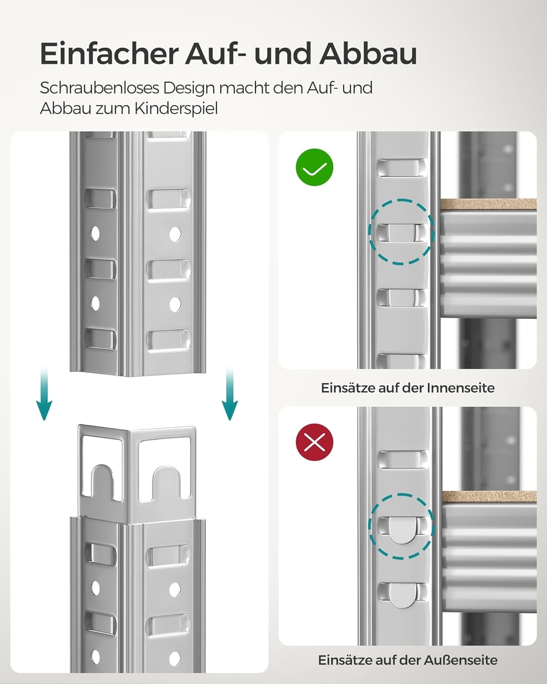 SONGMICS Raft de depozitare metalic, cu suprafata galvanizata, 5 polite, max. 875 kg, 180x90x40cm, argintiu