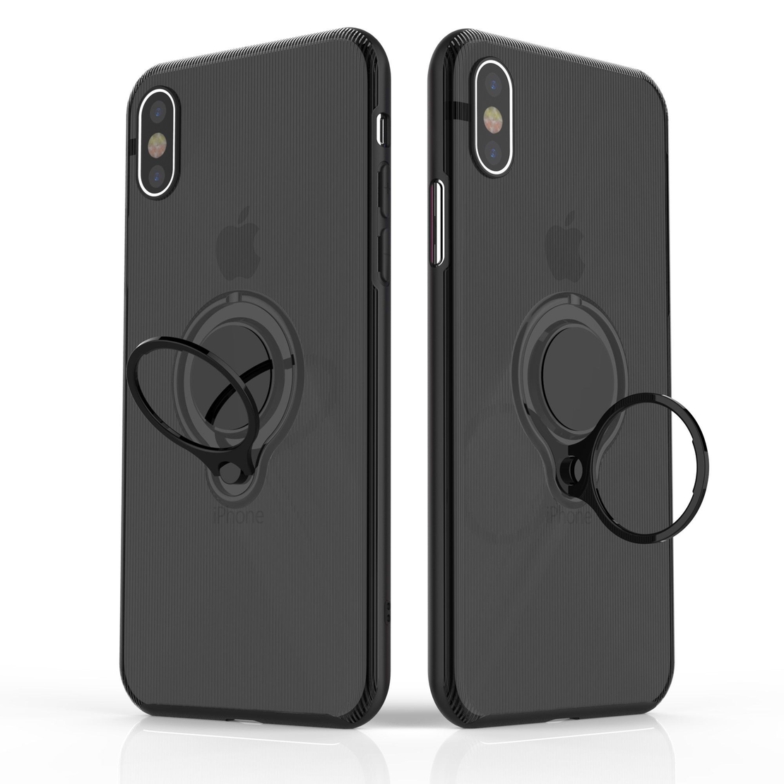 Husa Apple iPhone X Armor Ring cu inel magnetic Negru