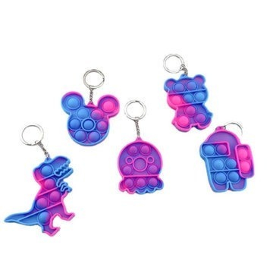 Mini POP IT Jucarie Push Pop Bubble Fidget Breloc, Modele diverse, Multicolor,Model random