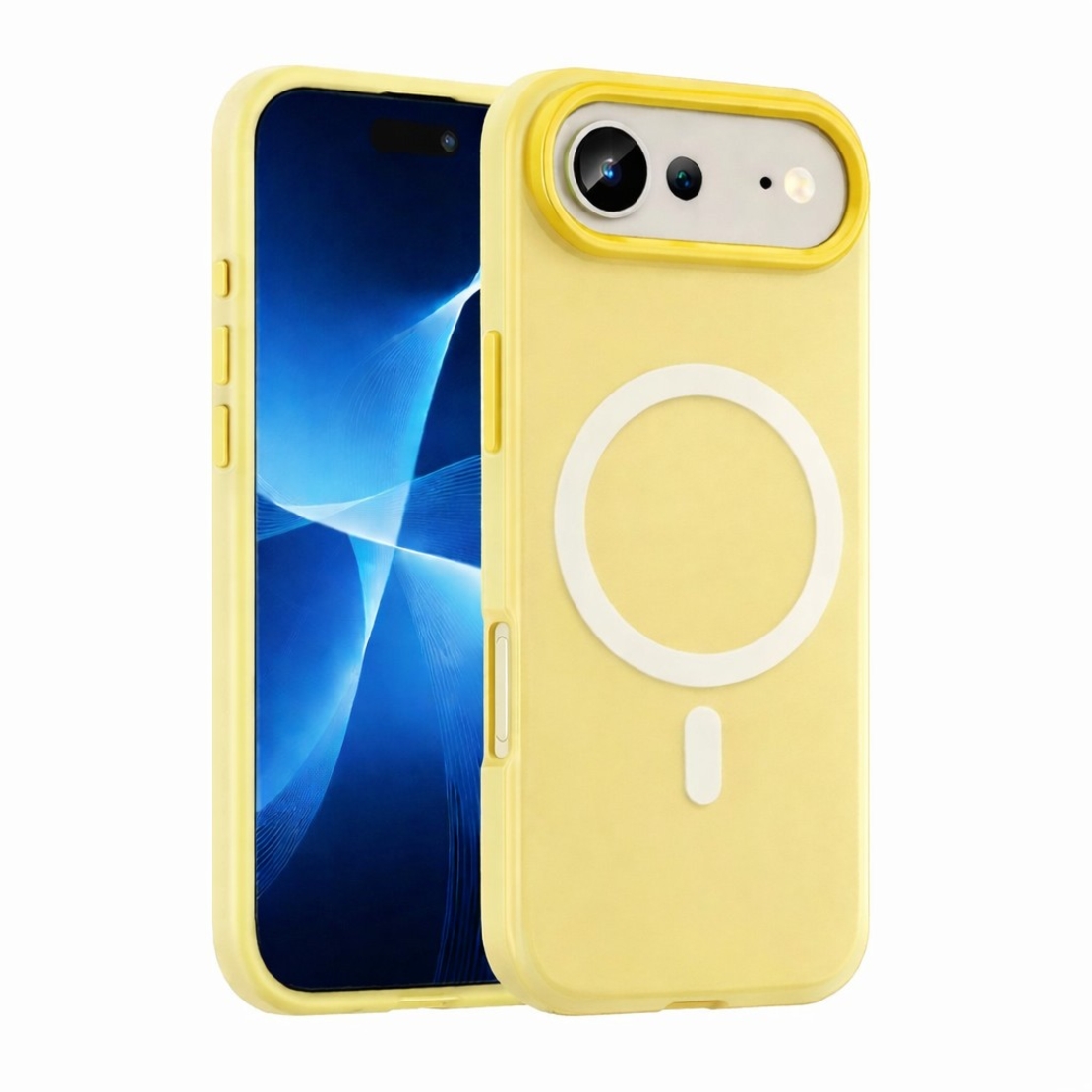 Husa Telefon Jelly Magnetic 2in1, Vafy, Compatibila cu Apple iPhone 17 Air, din PC+TPU, Magsafe, Finisaj Mat, Portocaliu