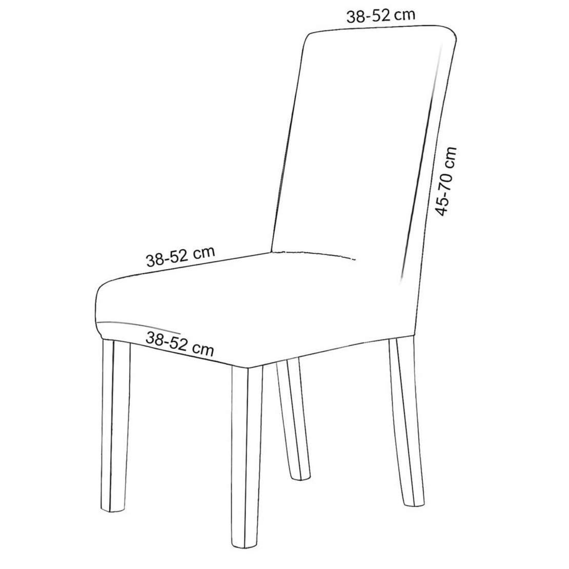 Set 4 huse universale pentru scaun, marime universala, poliester si spandex, 45 x 60 cm, alb