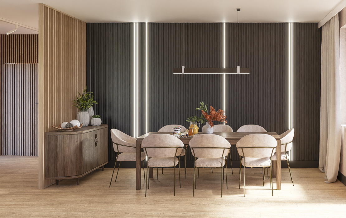 Riflaj perete despartitor MDF, LDA PREMIUM, Stejar Saragossa, 275x58 cm