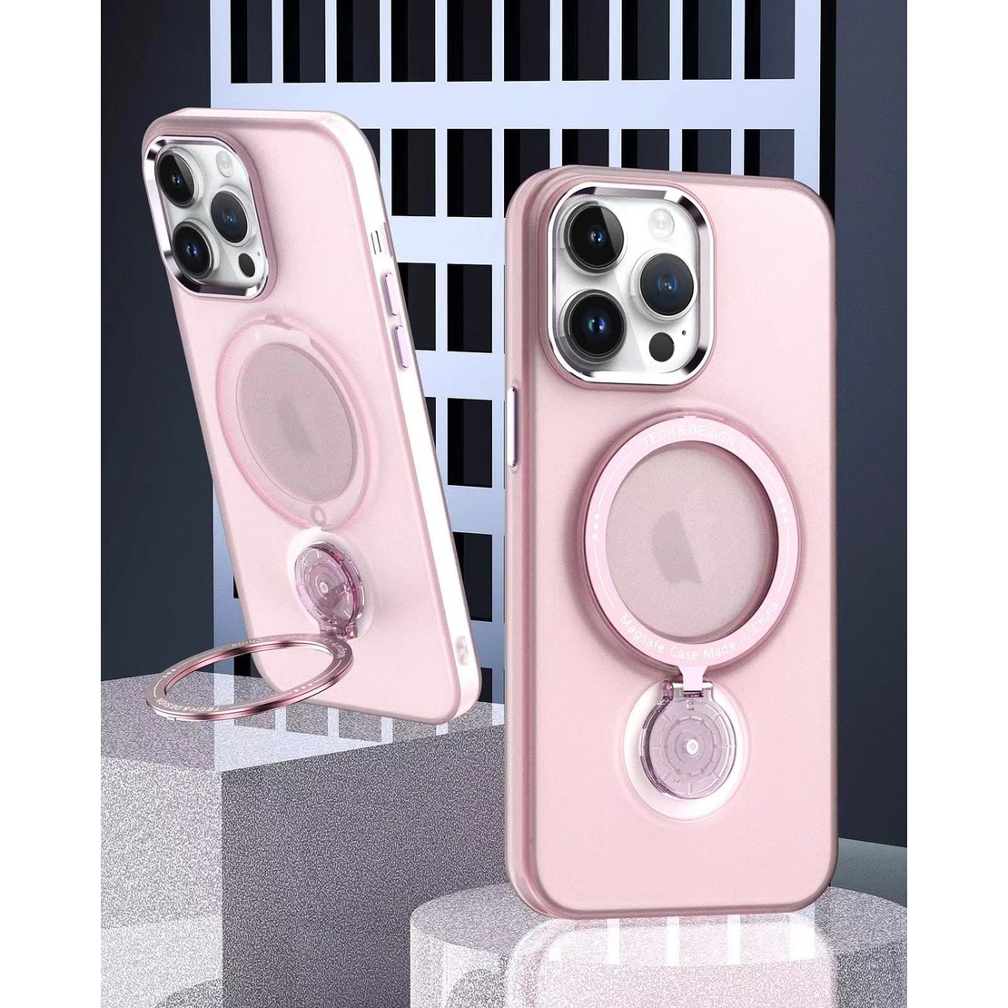 Husa de protectie Vafy, cu incarcare Wireless, Tehnologie Magsafe, TPU, Inel magnetic rotativ cu functie de suport, pentru Samsung Galaxy S23 Ultra , Rose Gold
