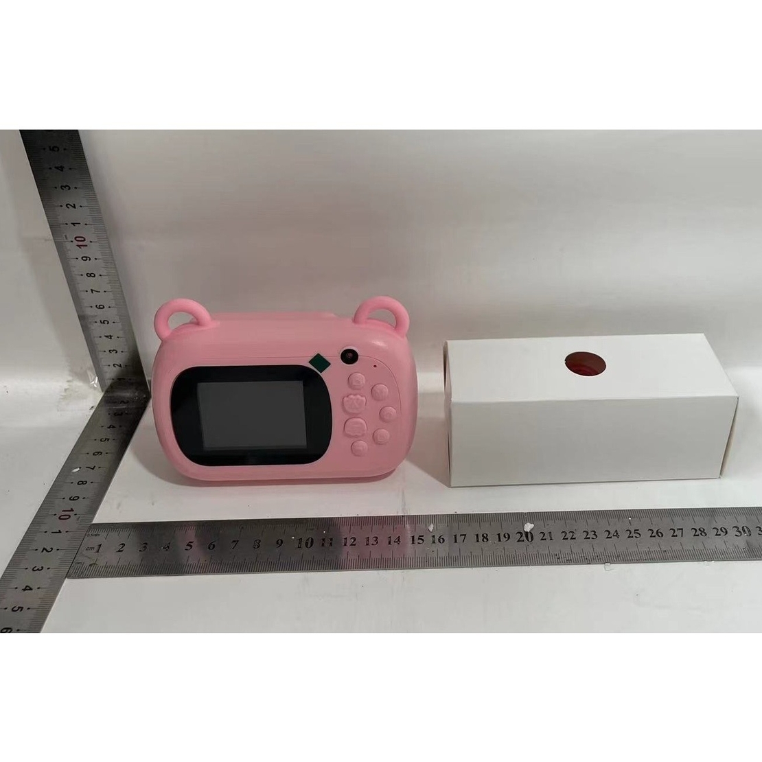 Camera Instantanee pentru Copii, Flippy, Camera Frontala + Selfie, cu Functie de Printare, Cablu USB-C, Bluetooth, Compatibil iOS/Android, Imprimare APP, Model Iepure Love, Roz
