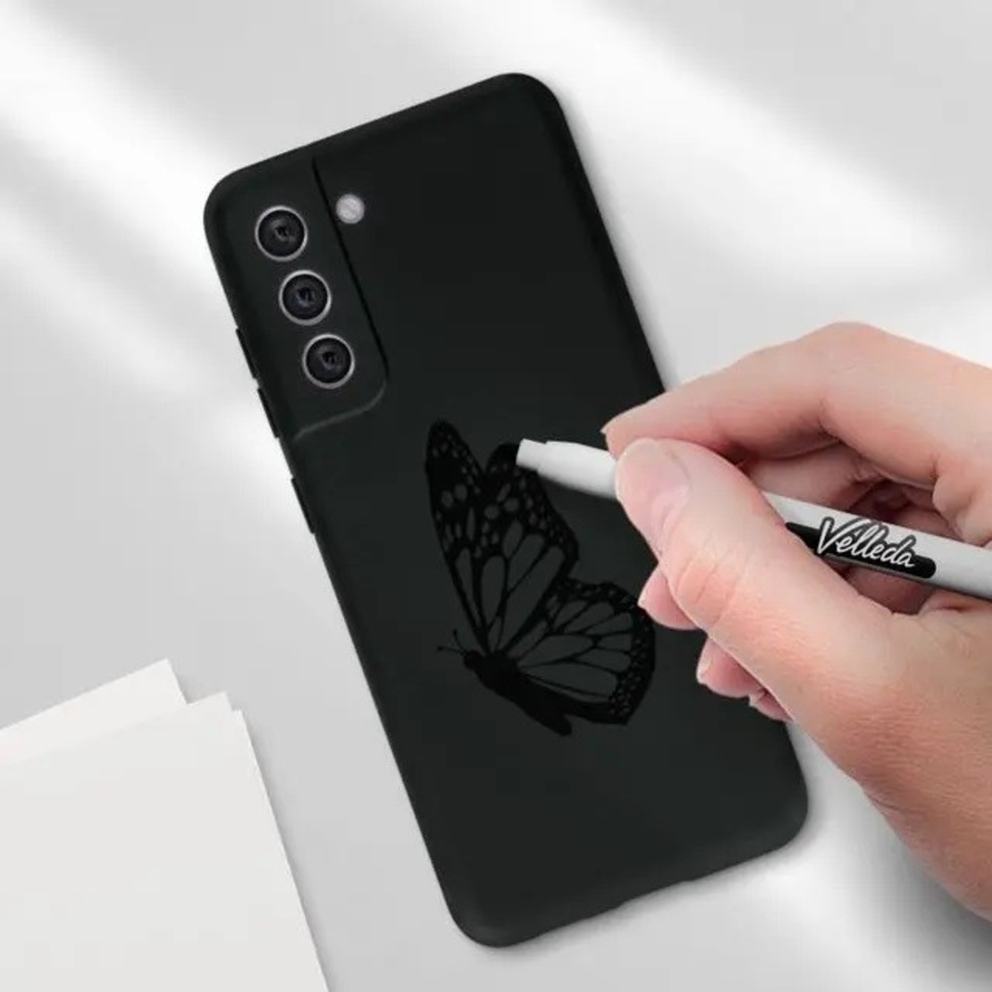 Husa protectie Vafy pentru Samsung S21 FE Liquid Silicone Negru