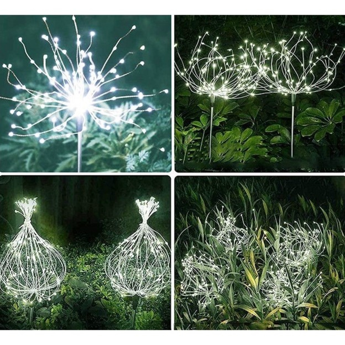 Lampa solara sub forma de artificii, 90 LED-uri, alb rece, Vafy