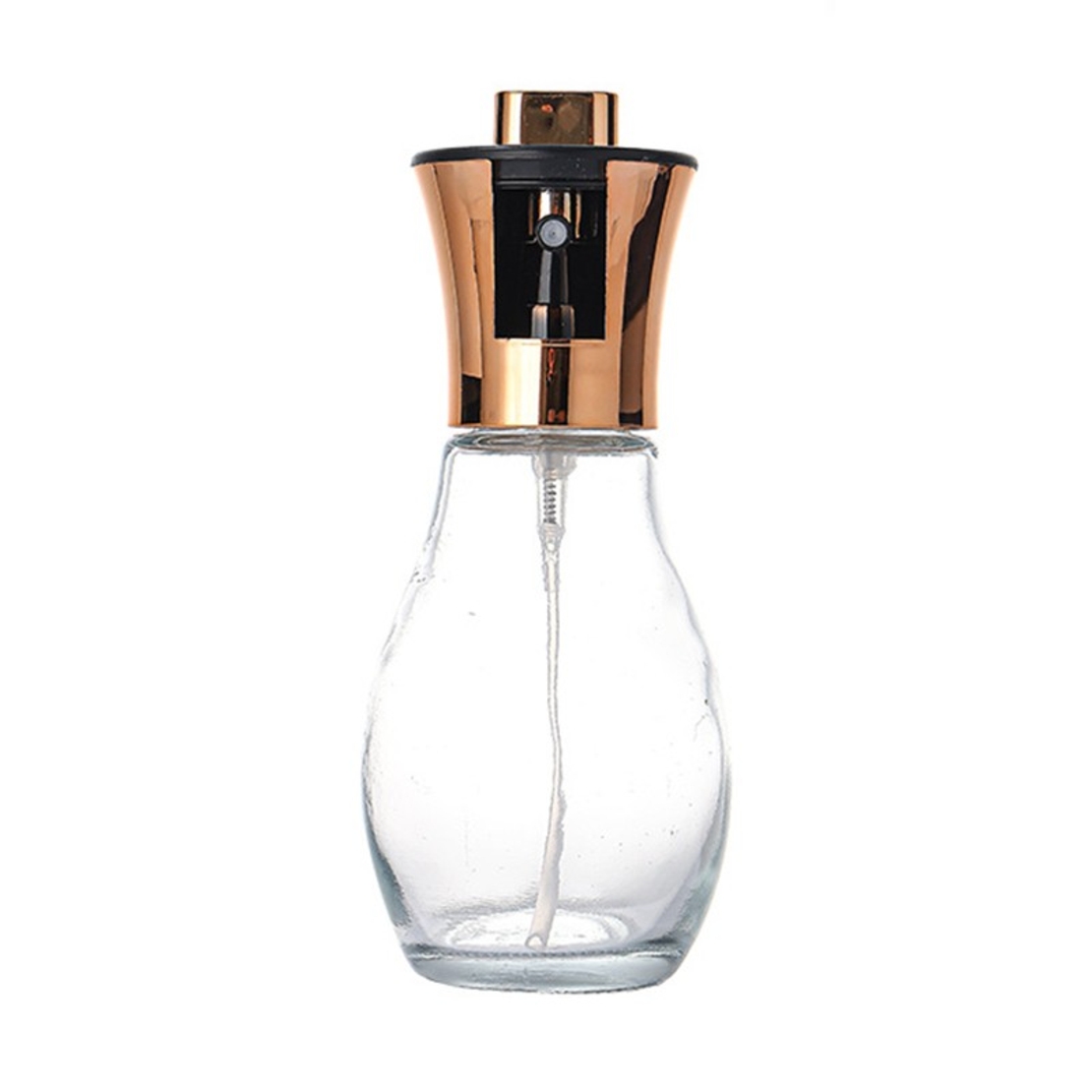 Sticla de ulei cu Pulverizator, Vafy, Sticla pentru Lichide de Bucatarie, Otet, Sos, 16.7 x 5.2 cm, Volum 200 ml, Roz Gold