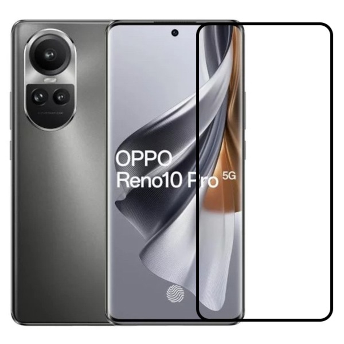 Folie Sticla Securizata, Vafy, Compatibila cu Oppo Reno 10 Pro, Full Glue, Margini Negre, Transparent