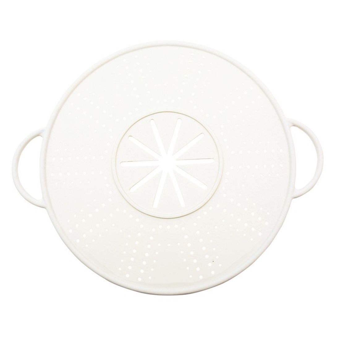 Capac Sita pentru Tigaie, Vafy, 28 inch, Capac din Silicon pentru Scuregere, Rezistent la Remperaturi ridicate, Anti-Stropire, Deflector de Ulei, Alb