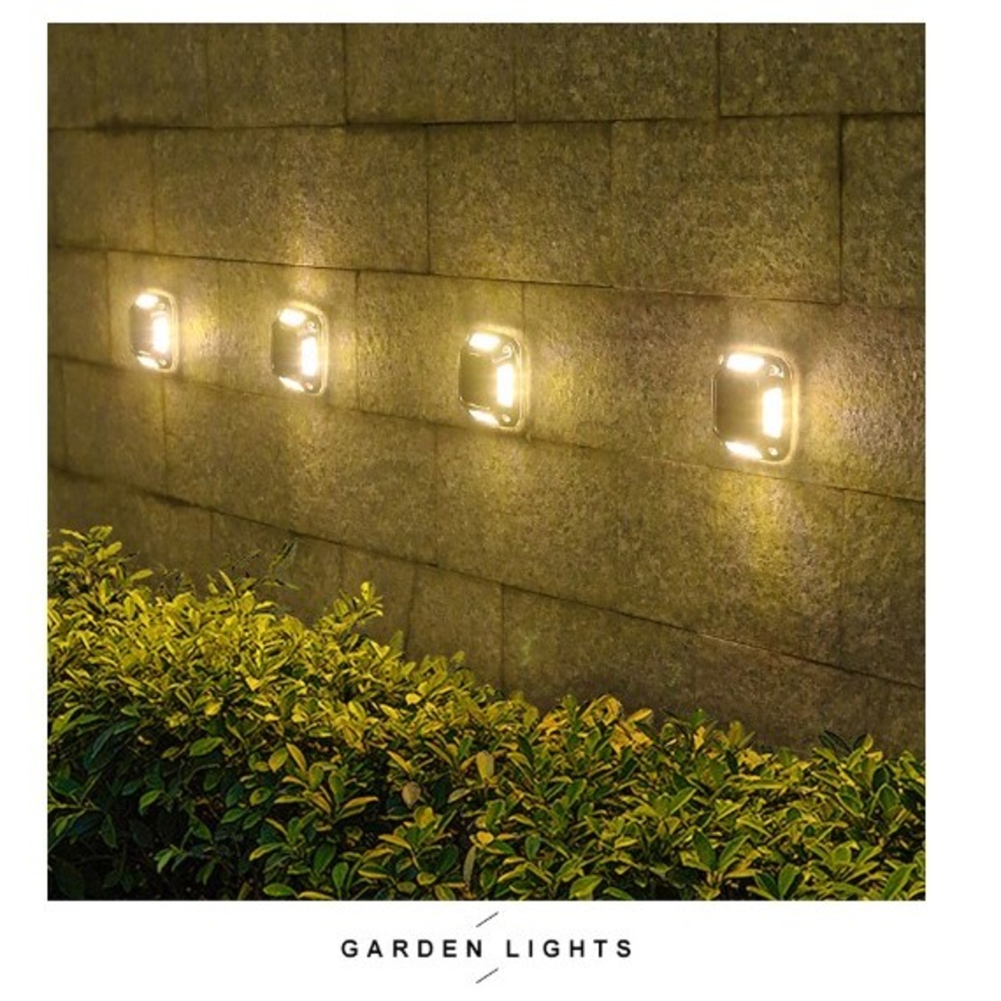 Lampa solara LED pentru gradina, Flippy, Set 4 Bucati, 8 LED-uri, Prindere de Perete / Impamantare, IP65, forma patrat, ABS si Policarbonat, 9 x 9 cm, baterie 1.2V, 600 mah, Alb Cald, Gri