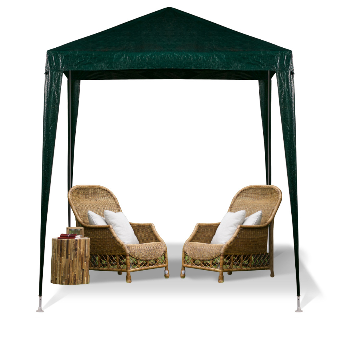 Pavilion gradina 200x200x240 cm, structura metalica, acoperis PE 90g/mp, verde