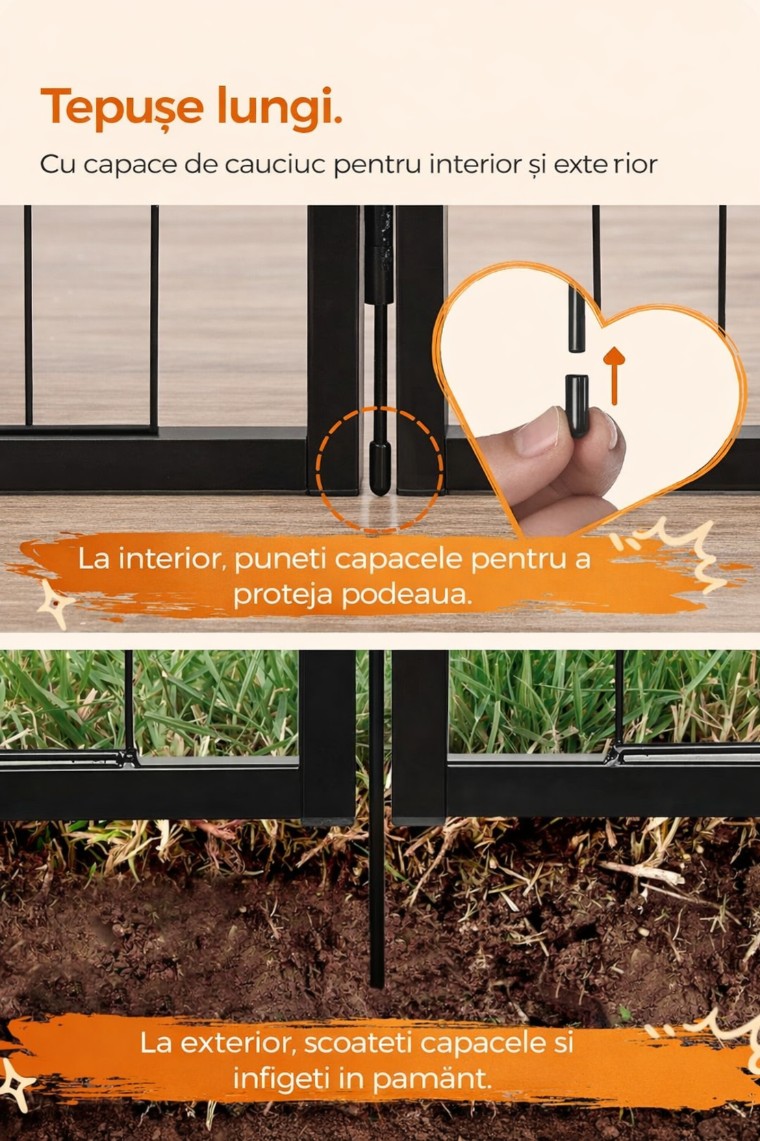 FEANDREA Tarc metalic pentru animale, 8 panouri modulare, utilizare interior sau exterior, 160x160x100 cm, negru