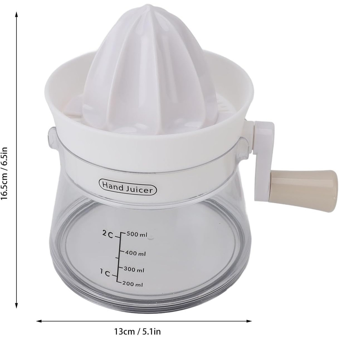 Storcator de Citrice Manual, Flippy, Rezistente, Usor de Folosit si Depozitat, Durabil, Calitativ, 16.5x13cm, Transparent/ Alb