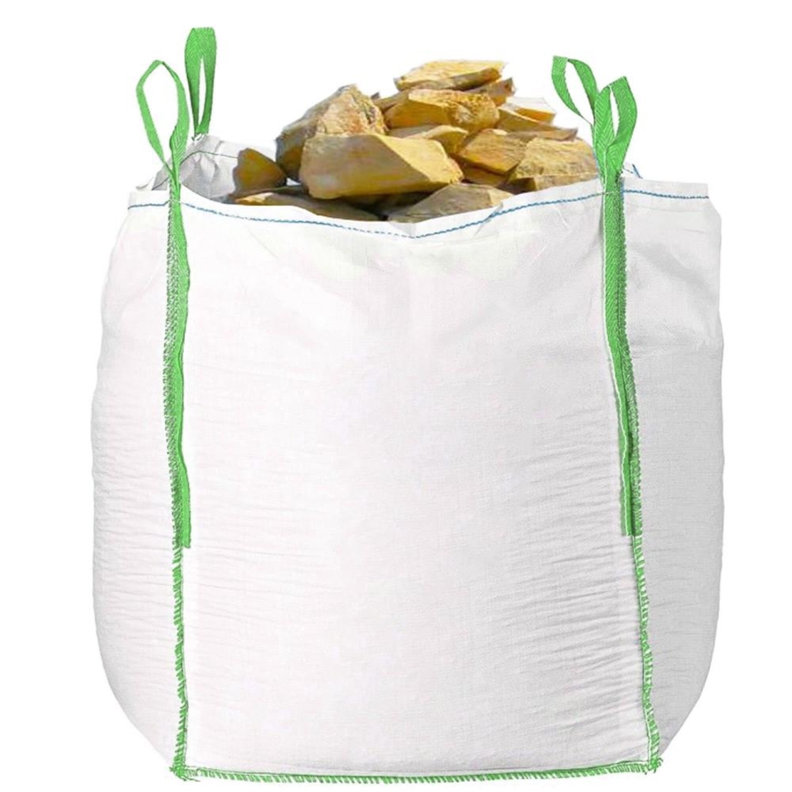 Sac gradina big bag pentru frunze si deseuri vegetale, 1000 L, 1000 kg, 90x90x120 cm, alb